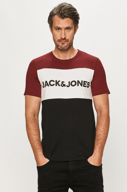 bordowy Jack & Jones - T-shirt Męski