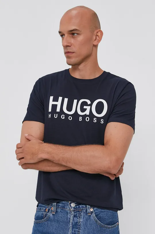 sötétkék Hugo t-shirt Férfi