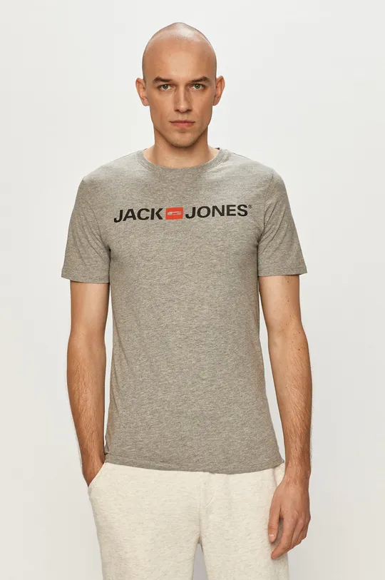 sivá Tričko Jack & Jones Pánsky