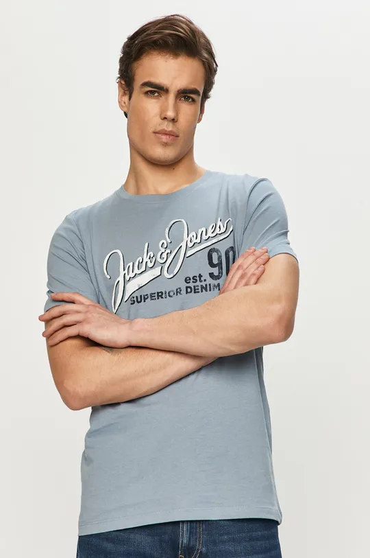 fioletowy Jack & Jones - T-shirt Męski