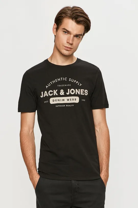 czarny Jack & Jones - T-shirt Męski
