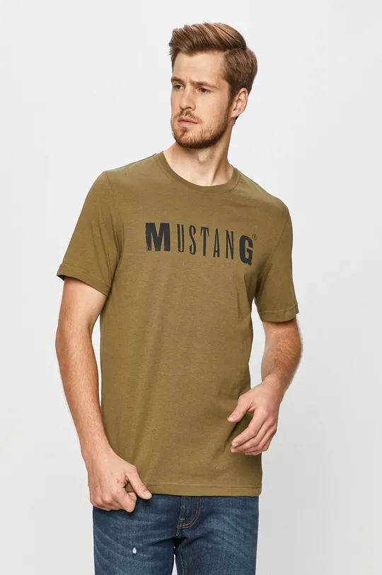 zielony Mustang - T-shirt Męski