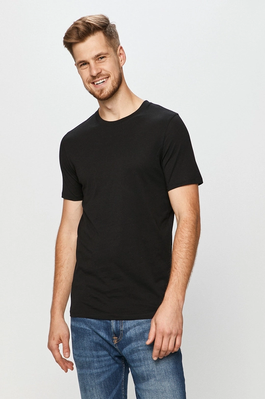 czarny Jack & Jones - T-shirt (2-pack) Męski