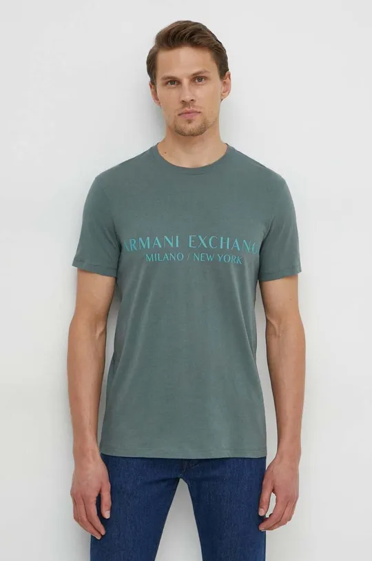 zelená Tričko Armani Exchange Pánsky