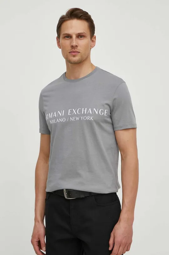 szary Armani Exchange t-shirt Męski
