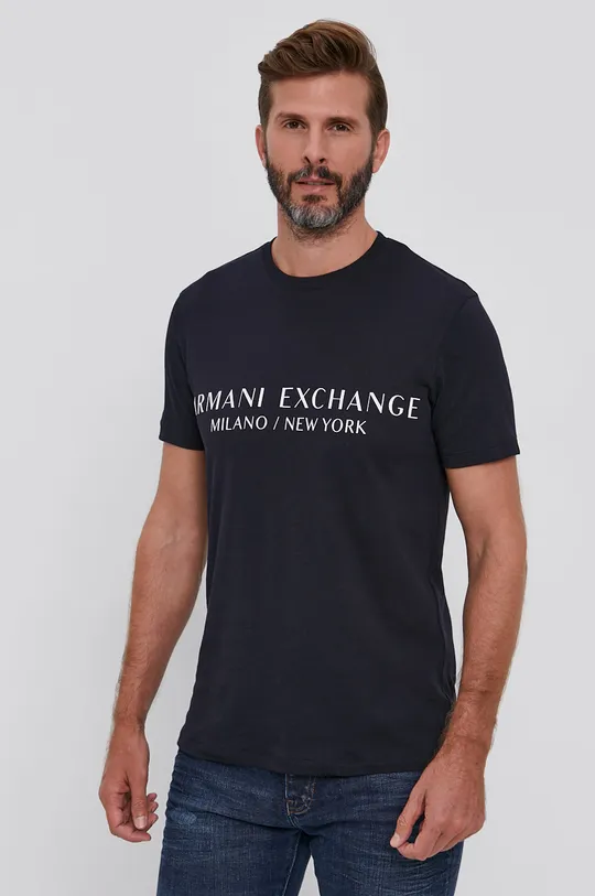 sötétkék Armani Exchange t-shirt