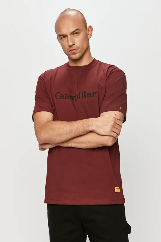 bordowy Caterpillar - T-shirt