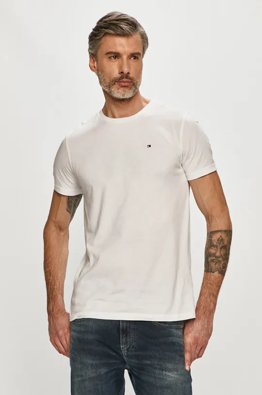 biały Tommy Hilfiger - T-shirt 2S87904671 Męski