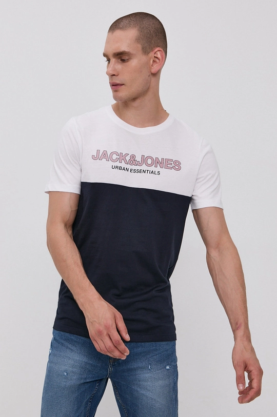 biały Jack & Jones T-shirt Męski