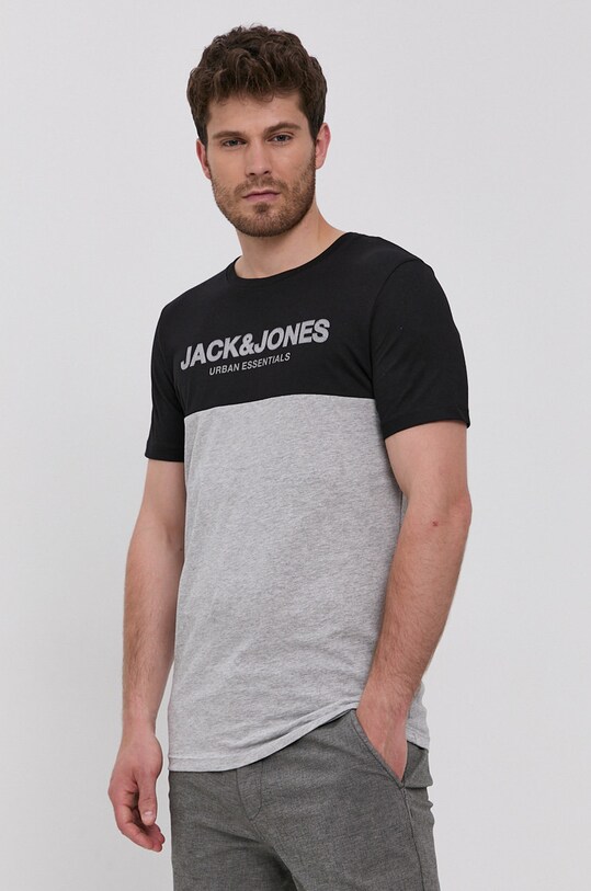 Футболка Jack & Jones мужская цвет чёрный с принтом | ANSWEAR.ua
