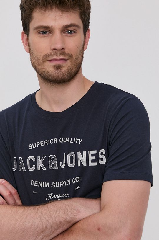 granatowy Jack & Jones T-shirt Męski