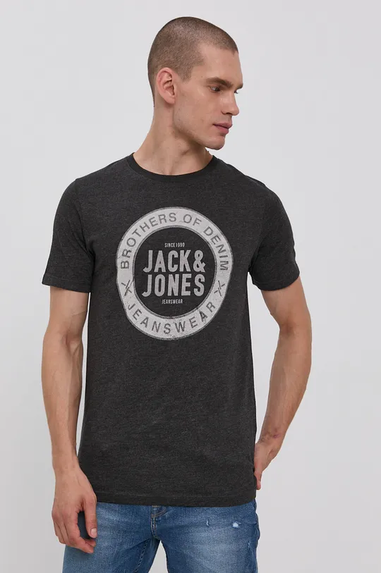 sivá Tričko Jack & Jones Pánsky