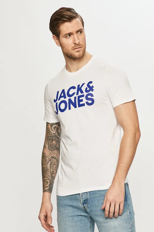 білий Бавовняна футболка Jack & Jones Чоловічий