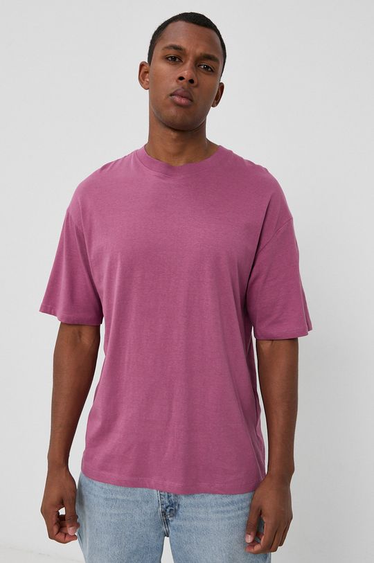 růžová Bavlněné tričko Jack & Jones Pánský