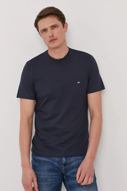granatowy Calvin Klein T-shirt Męski