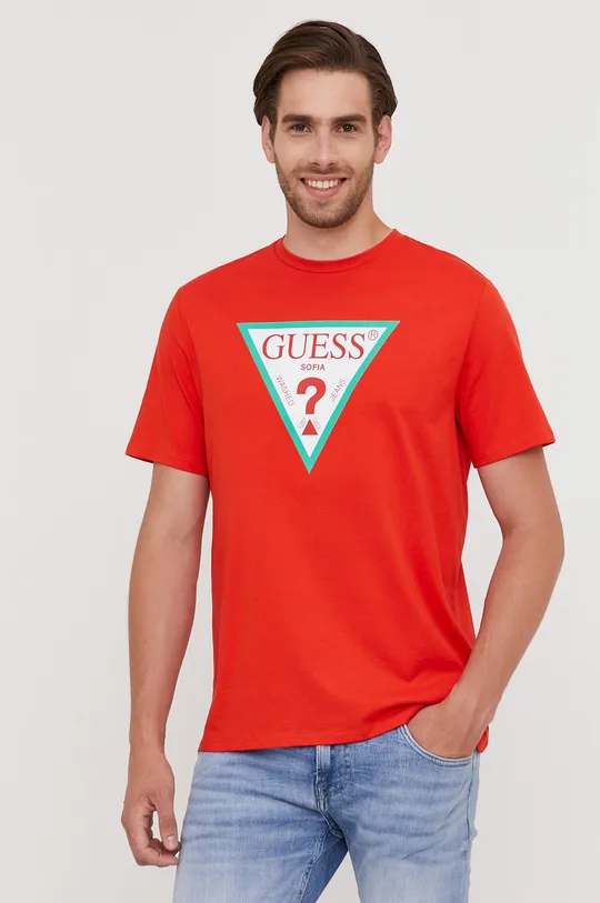 T-shirt Guess oranžna