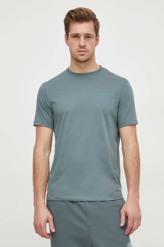 πράσινο Βαμβακερό μπλουζάκι Armani Exchange