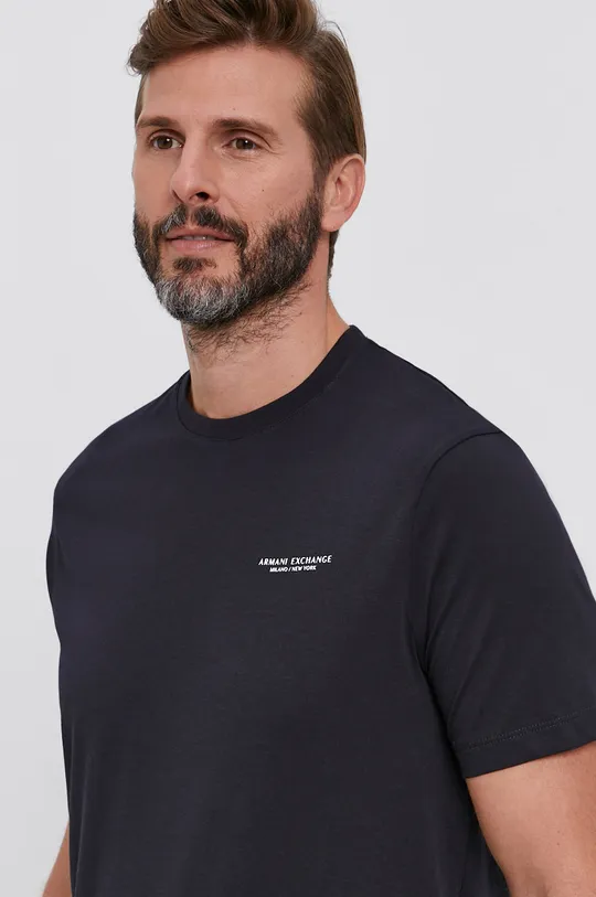 mornarsko modra Armani Exchange bombažna majica