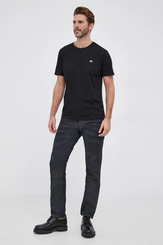 C.P. Company T-shirt bawełniany czarny
