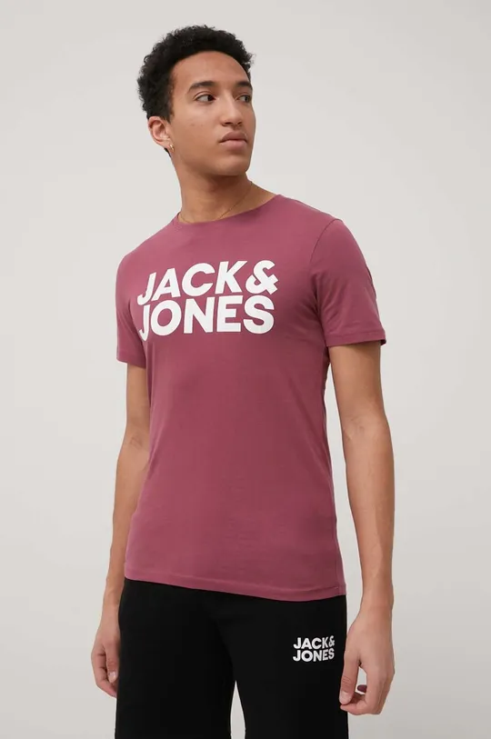 różowy Jack & Jones t-shirt bawełniany Męski