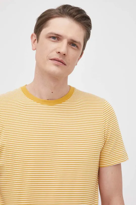 żółty Selected Homme t-shirt bawełniany Męski