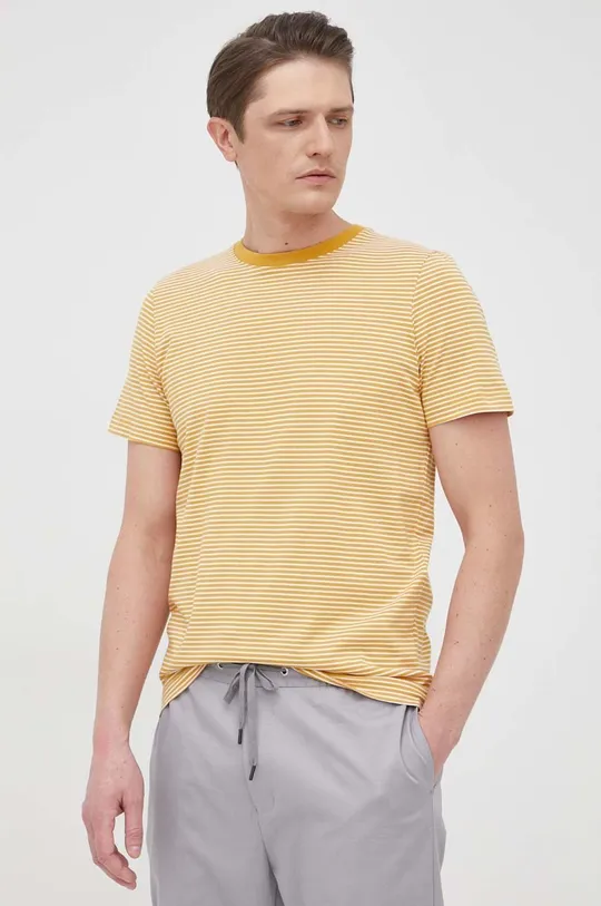 żółty Selected Homme t-shirt bawełniany