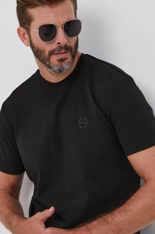 czarny Armani Exchange t-shirt bawełniany 8NZT84.Z8M9Z.NOS