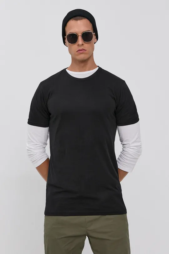 μαύρο Βαμβακερό μπλουζάκι !SOLID