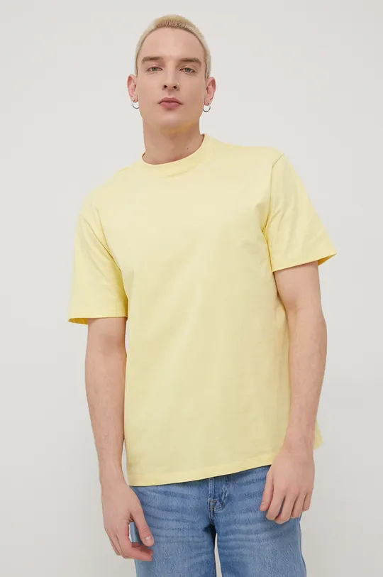 Βαμβακερό μπλουζάκι Only & Sons κίτρινο