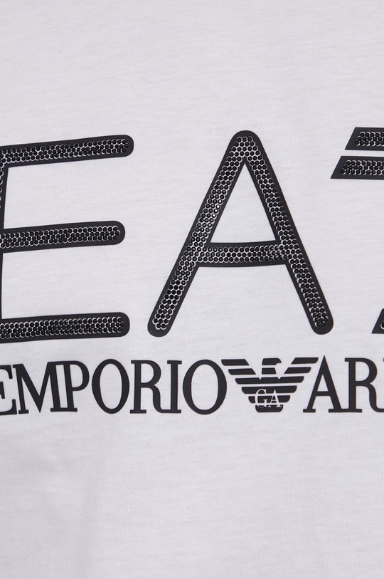 λευκό Βαμβακερό μπλουζάκι EA7 Emporio Armani