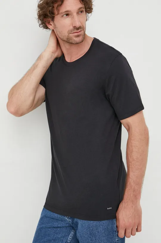 μαύρο Βαμβακερό μπλουζάκι MICHAEL Michael Kors Ανδρικά