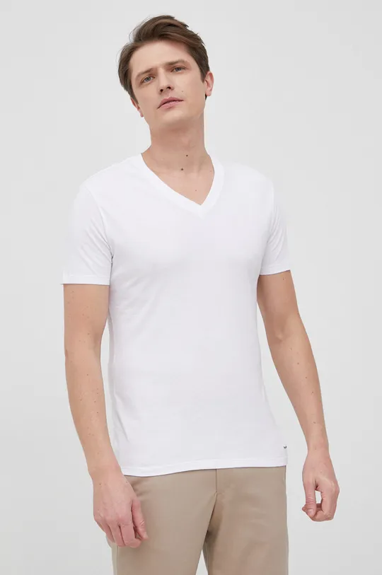 bela Bombažna kratka majica Michael Kors Moški