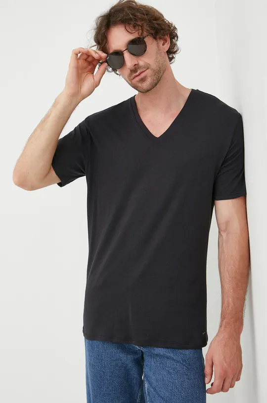 czarny Michael Kors - t-shirt bawełniany (3-pack) Męski