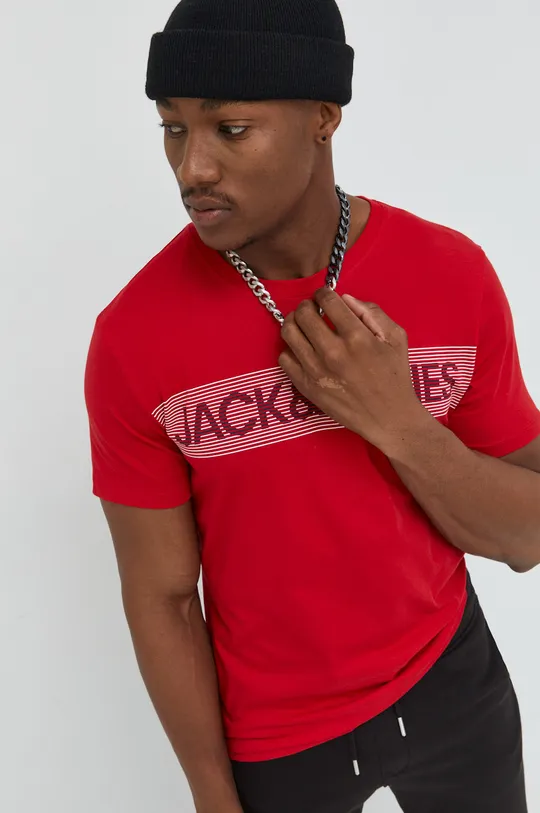 κόκκινο Βαμβακερό μπλουζάκι Jack & Jones