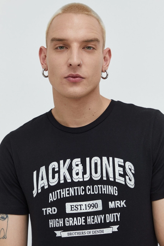 czarny Jack & Jones t-shirt bawełniany