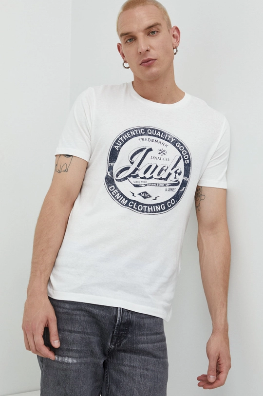 Jack & Jones t-shirt bawełniany biały