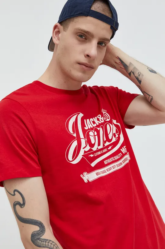 κόκκινο Βαμβακερό μπλουζάκι Jack & Jones