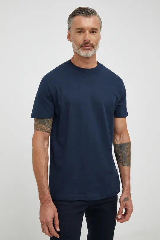 granatowy Selected Homme t-shirt bawełniany Męski
