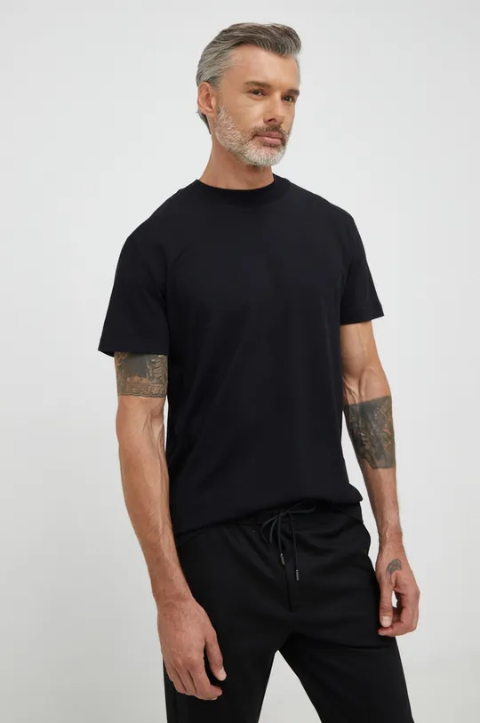 Selected Homme t-shirt bawełniany czarny