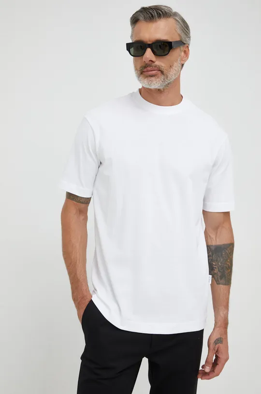 biela Bavlnené tričko Selected Homme Pánsky