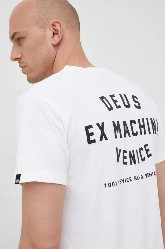 biały Deus Ex Machina t-shirt bawełniany Męski