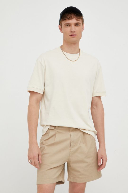 kremowy Marc O'Polo t-shirt bawełniany Męski
