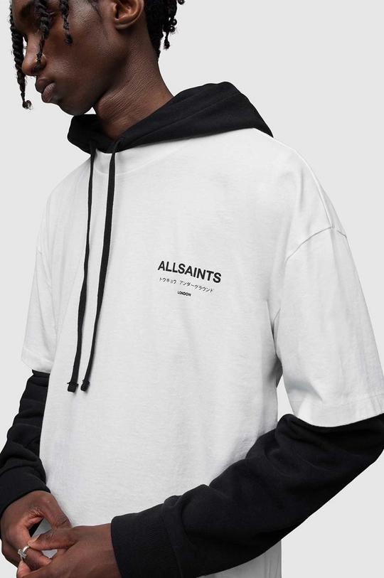 AllSaints t-shirt bawełniany UNDERGROUND SS CREW biały