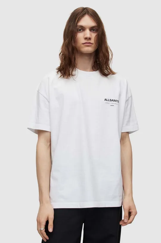 AllSaints t-shirt bawełniany UNDERGROUND SS CREW biały