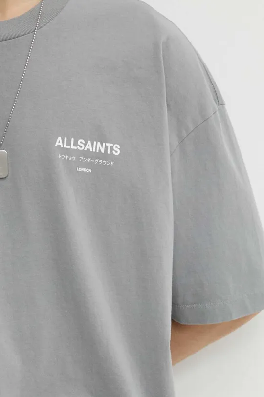 Bombažna kratka majica AllSaints UNDERGROUND SS CREW Moški