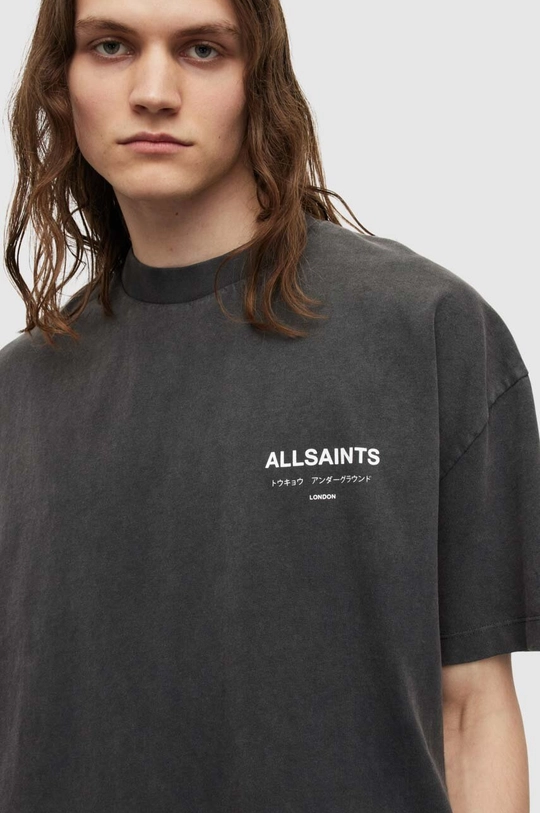 Хлопковая футболка AllSaints чёрный