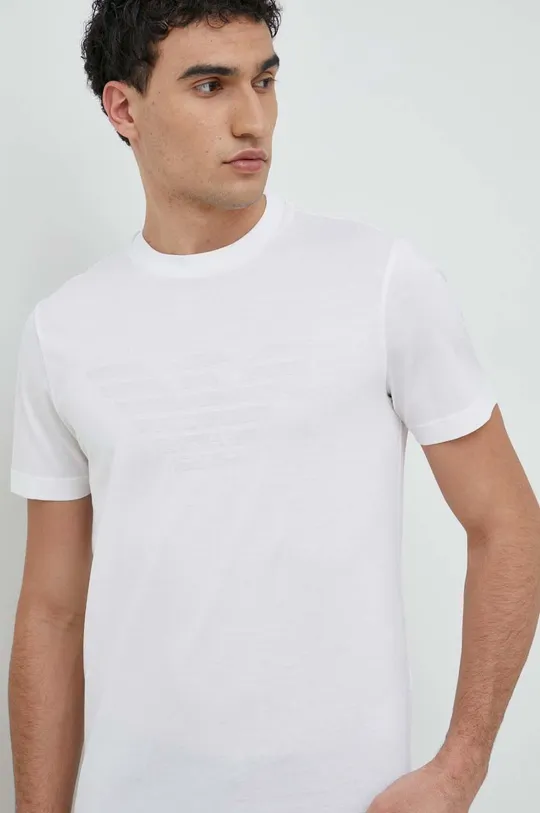 biela Bavlnené tričko Emporio Armani