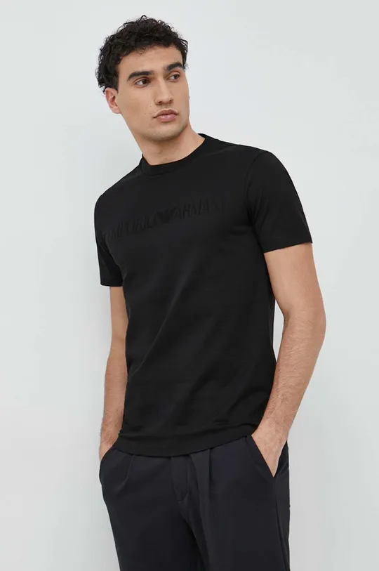 črna Bombažna kratka majica Emporio Armani
