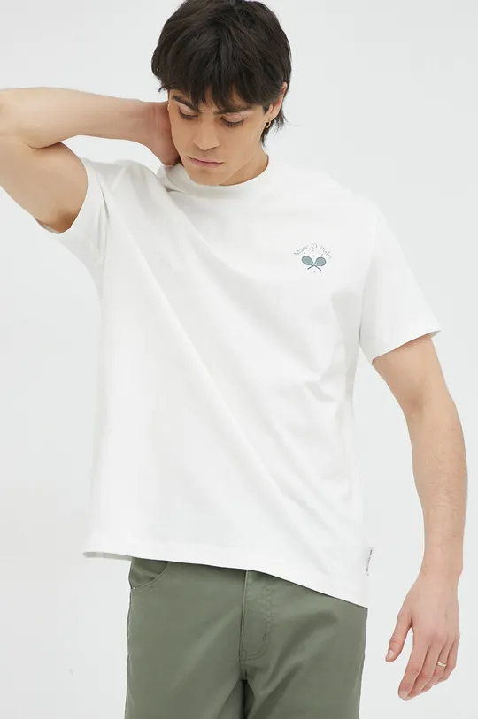 λευκό Βαμβακερό μπλουζάκι Marc O'Polo DENIM Ανδρικά