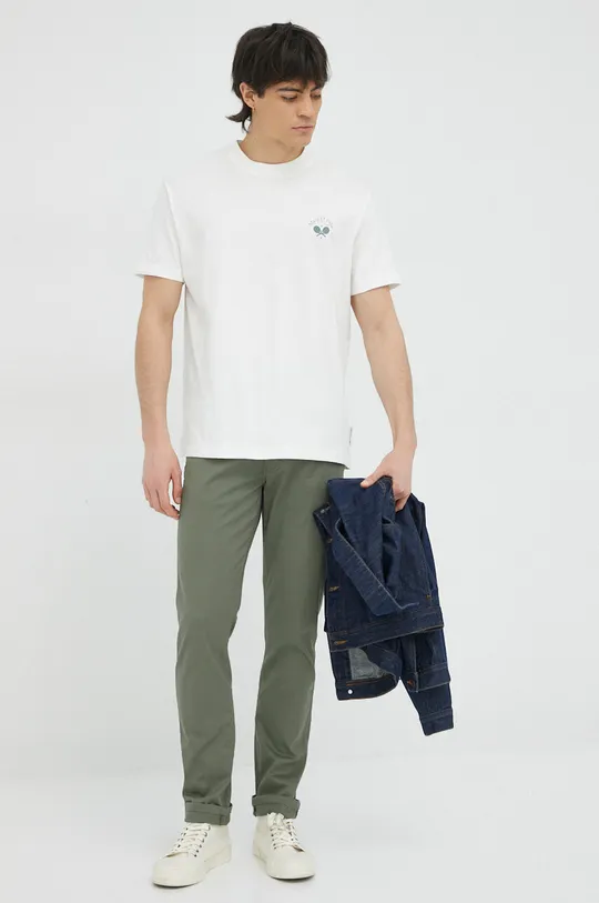 Βαμβακερό μπλουζάκι Marc O'Polo DENIM λευκό